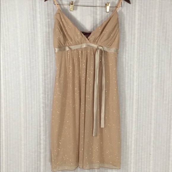 First Kiss-Gold Sparkly Party Dress-Size Large Jr. - Picture 2 of 3